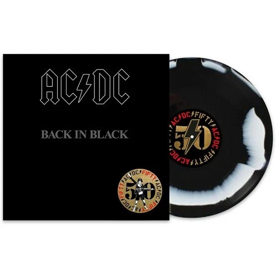 AC/DC - BACK IN BLACK: BLACK & WHITE SWIRL - LP