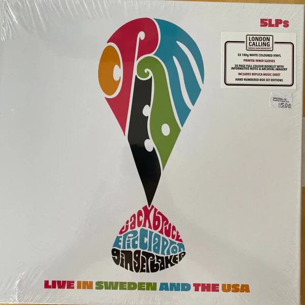 CREAM - LIVE IN SWEDEN & USA: 5LP WHITE VINYL - LP