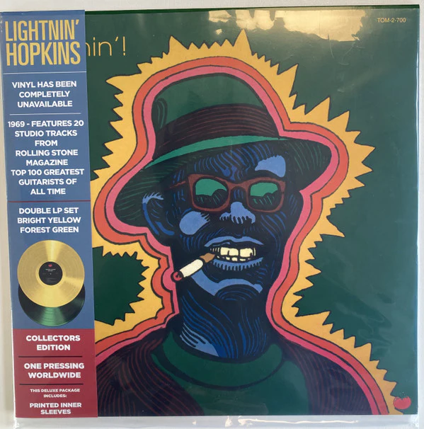 HOPKINS, LIGHTNIN' - LIGHTNIN' (1969) : 2LP YELLOW / GREEN - LP