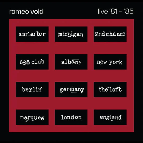 ROMEO VOID - BEST OF ROMEO VOID: LIVE 81-85 (2LP) - LP