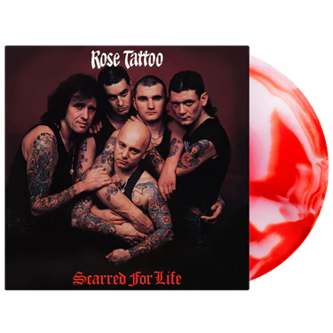 ROSE TATTOO - SCARRED FOR LIFE : RED & WHITE SWIRL - LP